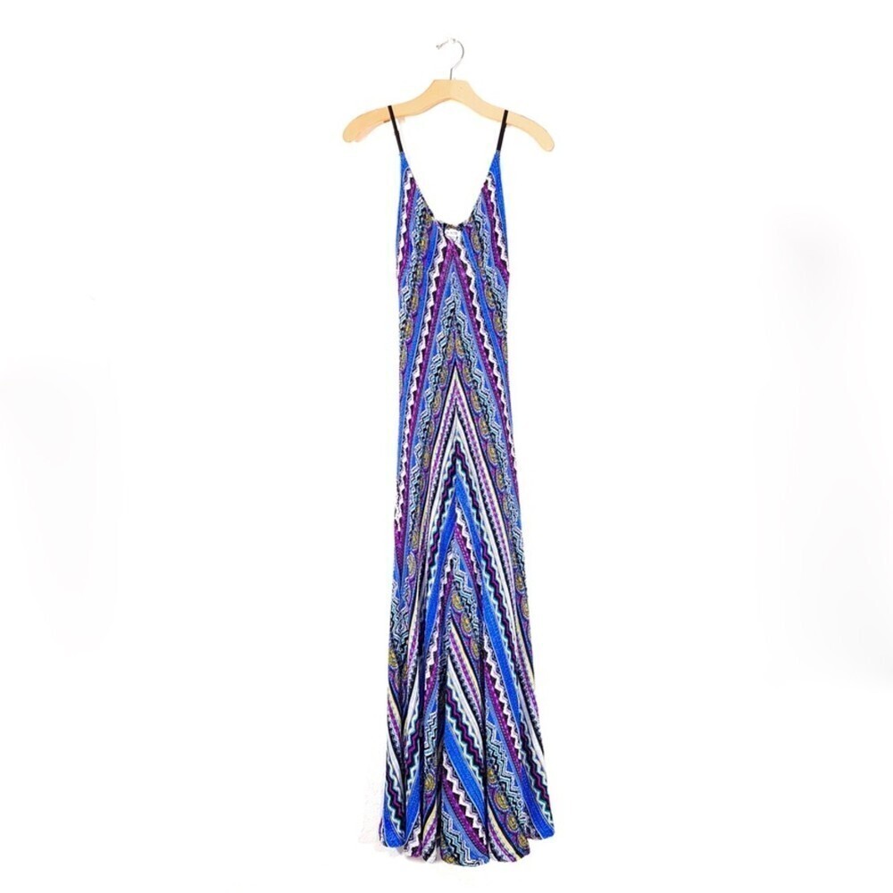 Cache Plisse Point Stripe Geometric Print Cami Ma… - image 2